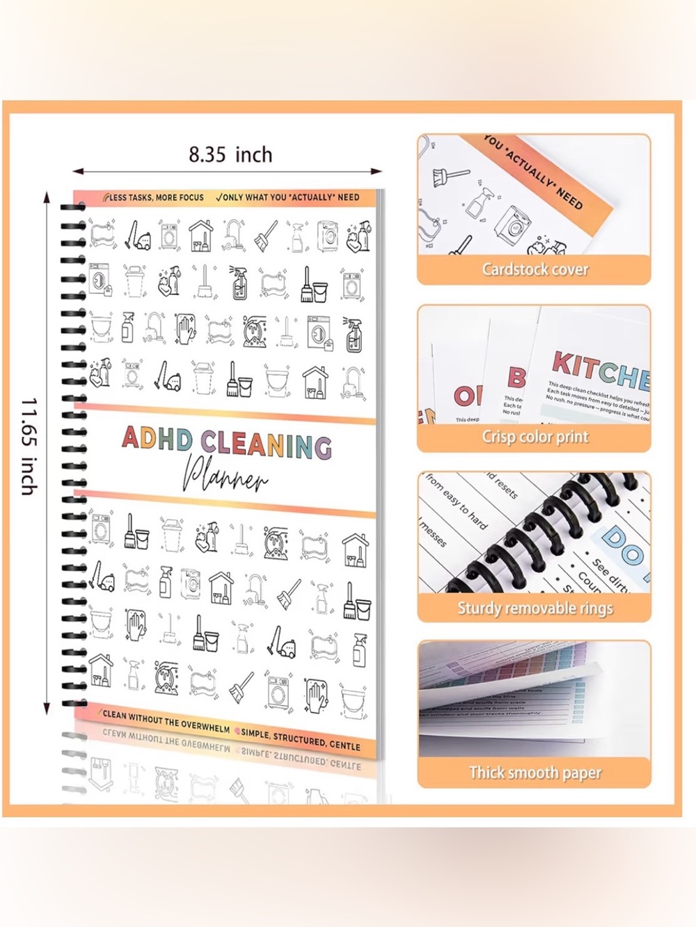 ADHD Cleaning Planner - Multicolor Cover - Picture 5 of 7